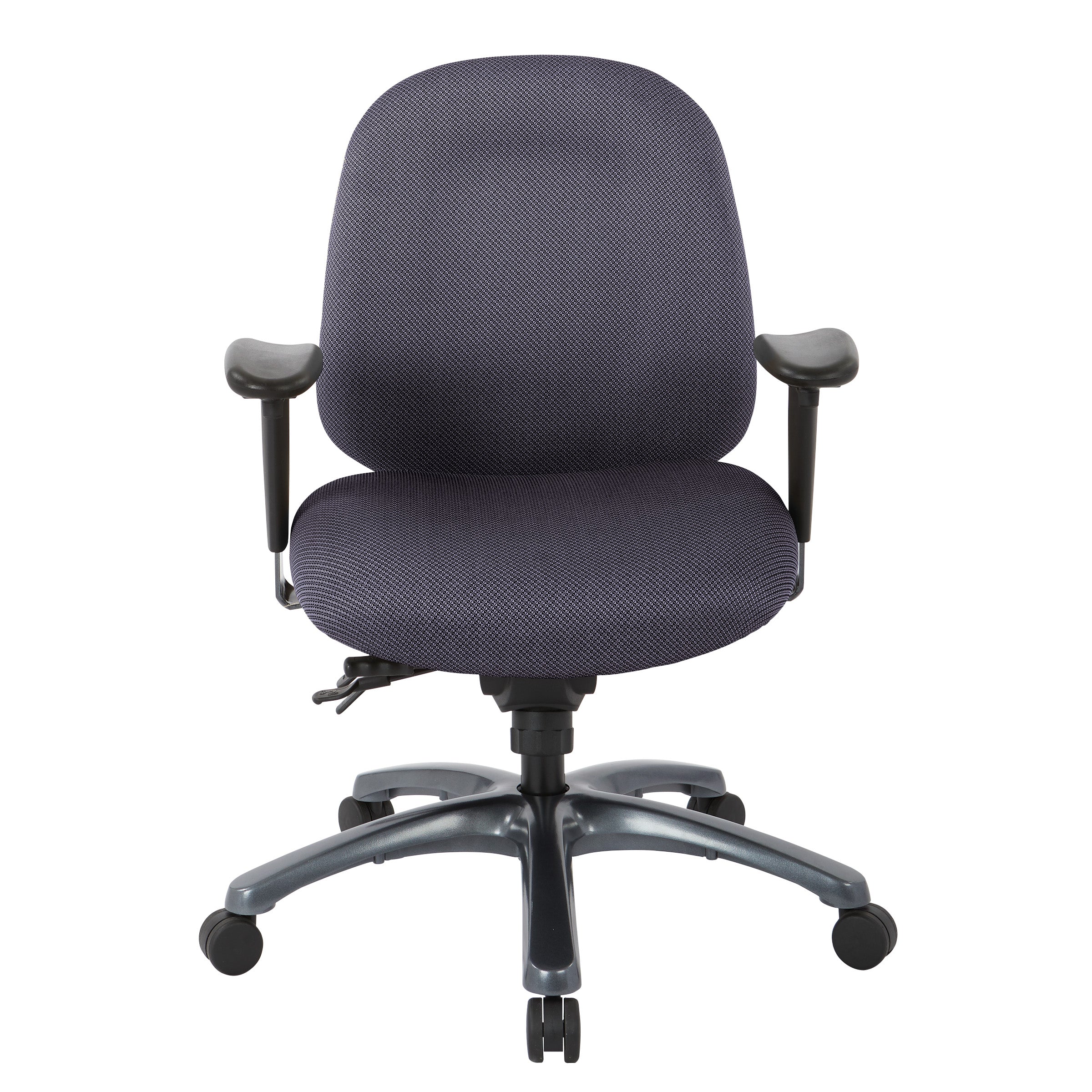Multi-Function Mid Back Chair with Seat Slider and Titanium Finish Base